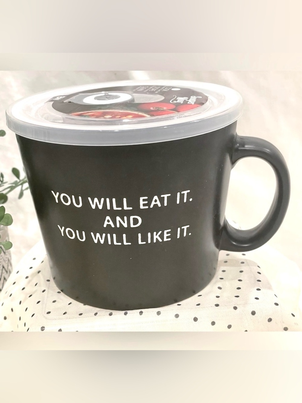 NWT Boston Warehouse Souper Mug Ceramic w Pressure Lid